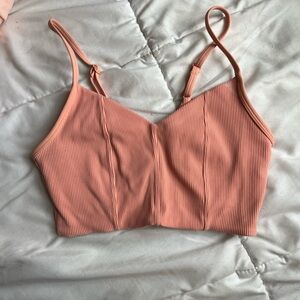 Aerie Peach Ribbed Crop Top